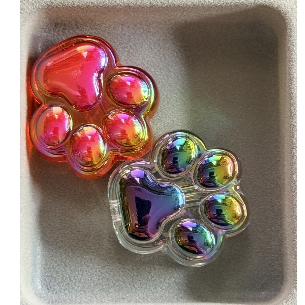 #8113 2 Piece Large Acrylic Pawprint Bead - for Beadable Items